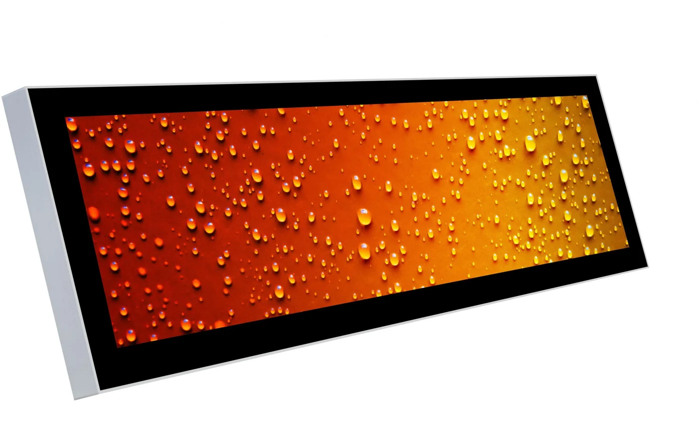 Ultra-wide stretched bar LCD panel in landscape orientation