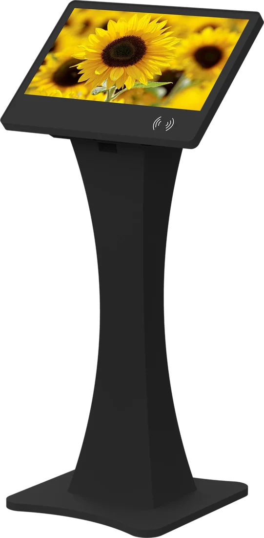 Pedestal-mounted landscape display on a tapered column base