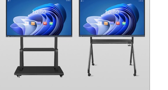 Two wheeled stands for a conference all-in-one panel