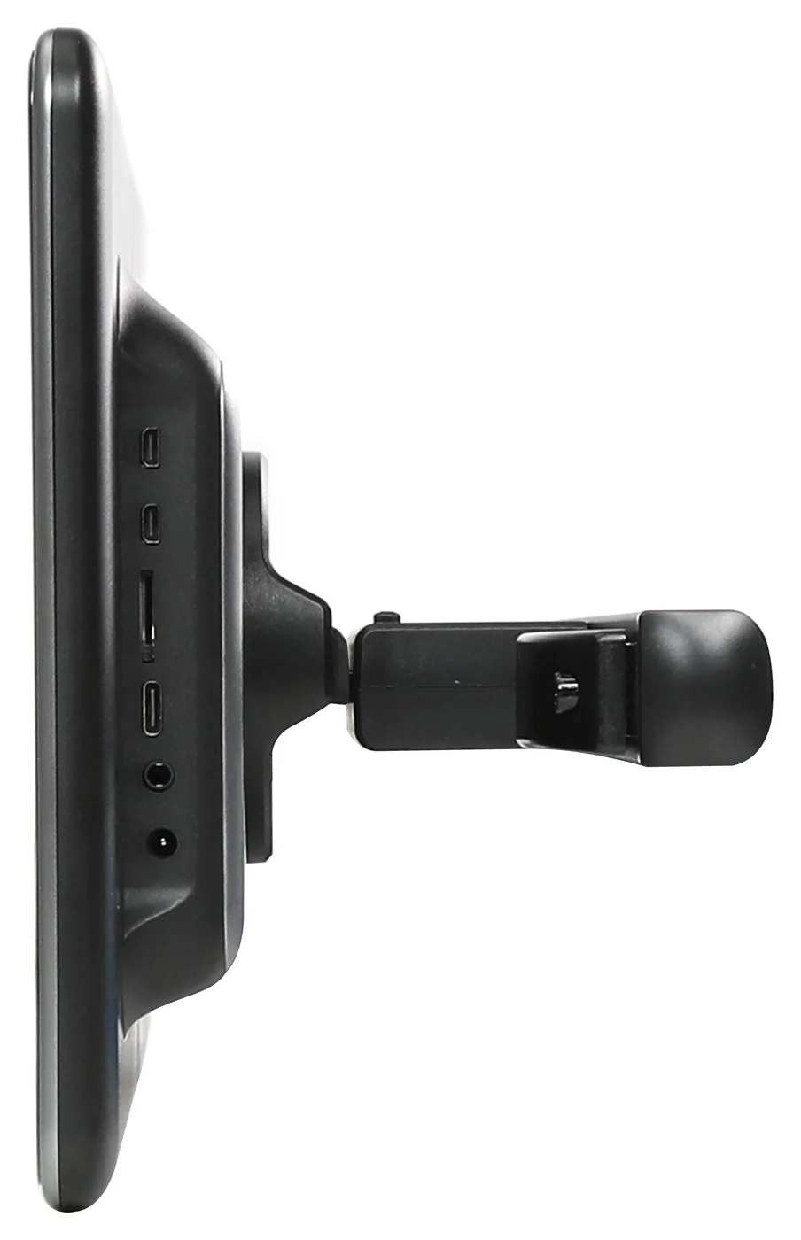 Side profile. Headrest clamp and port edge.