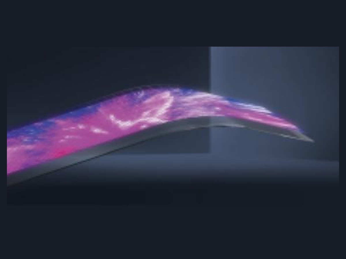 LED film bent into a curve