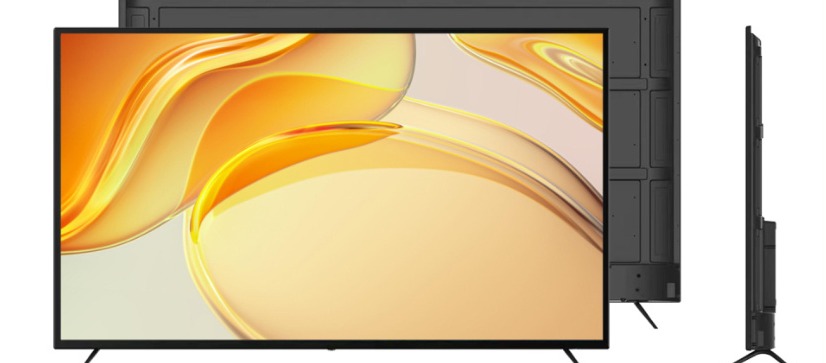 Large-size television, front, rear and side